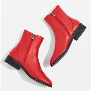 Topshop Red Booties